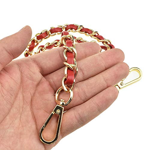 HAHIYO Metal Plus Synthetic Leather Purse Chain Strap Length 31.5 Inches Red Gold for Shoulder Cross Body Sling Purse Handbag Clutch Replacement Comfortable 0.47 Inches Wide 5mm Extra Thick 1 Pack HAHIYO Metal Plus Synthetic Leather Purse Chain Strap Length 31.5 Inches Red Gold for Shoulder Cross Body Sling Purse Handbag Clutch Replacement Comfortable 0.47 Inches Wide 5mm Extra Thick 1 Pack