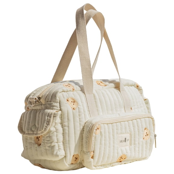 HUISZJ Diaper Bag Tote, Large Capacity Baby Diaper Bag with Shoulder Strap, Multi-Pockets Storage Bag for Travel Hospital (Bears)