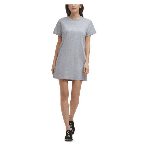 DKNY Rhinestone Logo T-Shirt Dress,L
