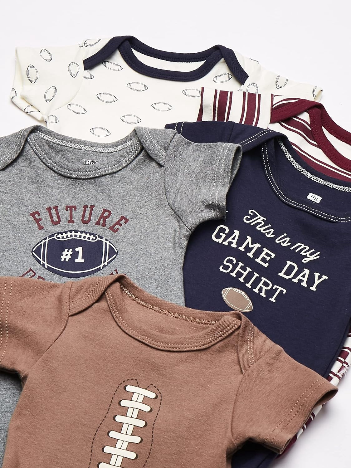Hudson Baby Short Sleeve Bodysuits, 5-Pack, Newborn- 24 Months
