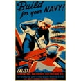 thumbnail image 3 of Vintage Apple Collection 17x24 Black Modern Framed Museum Art Print Titled - Build For Your Navy, 3 of 5
