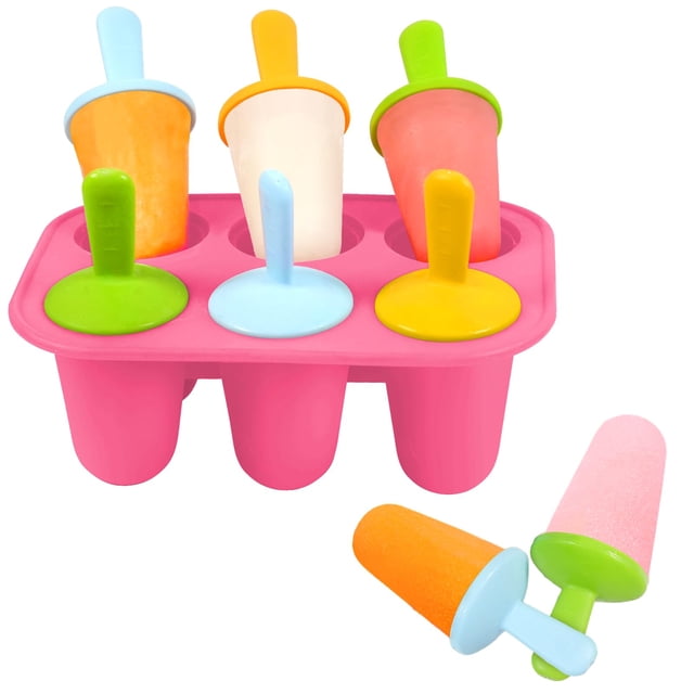 Moldes de silicona Miaowoof para helados, 6 cavidades, para niños pequeños, con palitos