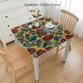 thumbnail image 2 of nygtbtfer Floral Print Tablecloth Square Cotton Table Linen Beach Sheet Beach Throw, 2 of 7