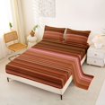 thumbnail image 2 of Castle Fairy Hippie Horizontal Stripe King Sheets 4pcs,Bohemian Thin Line Bedding,Terracotta Pink Brown,1 Flat Sheet, 1 Fitted Sheet and 2 Pillowcases, 2 of 7