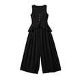 thumbnail image 6 of Aimik Lounge Sets for Women Button Down Vest and Loose Wide Leg Long Pants Fall Winter Casual 2 Piece Outfits for Women, 6 of 6