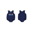 thumbnail image 2 of BemeyourBBs Newborn Baby Boys Summer Clothes Infant Baby Boys Bubble Romper Overalls Casual Sailboat Embroidery Sleeveless Bodysuit Jumpsuit Playsuit Overalls, 2 of 9