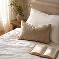 thumbnail image 2 of MYUNNIL Long Lumbar Throw Pillow Cover, Soft Simply Farmhouse Rectangular Cushion Cover with Flange Edges, 12 X 20 Inch Fall Boho Seasonal Decorative Pillow Case for Sofa Bed Home Decor, Brown, 2 of 7