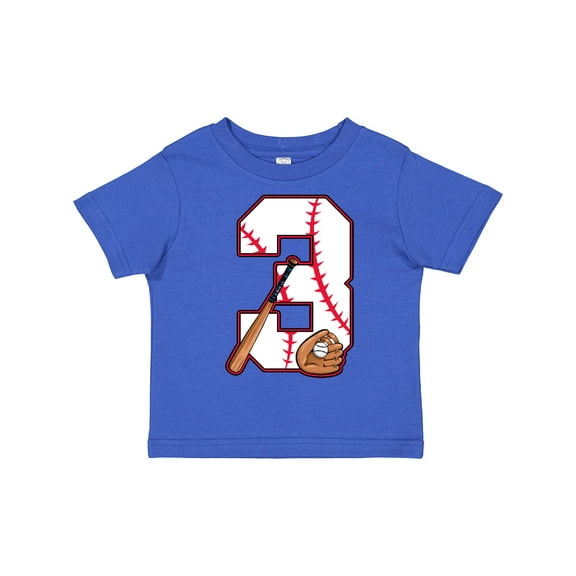 Inktastic Baseball Third Birthday Three Years Old Boys or Girls Toddler T-Shirt