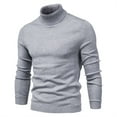 thumbnail image 4 of GA WEIHUA Clearance! Mens Knitted Turtleneck Sweater Side Ribbed Slim Fit Pullover Long Sleeve Turtle Neck Sweaters Thermal Casual High Neck Pullovers Shirt(Gray,L), 4 of 5