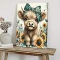 thumbnail image 5 of WFSposter Teal Highland Cow Wall Art Canvas Print Pictures 16"x24" Farmhouse Wall Decor Bedroom & Nursery Decor, 5 of 7