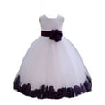 thumbnail image 2 of Ekidsbridal Wedding Pageant Rose Petals White Tulle Flower Girl Dress Toddler Special Occasion 302T 12, 2 of 3