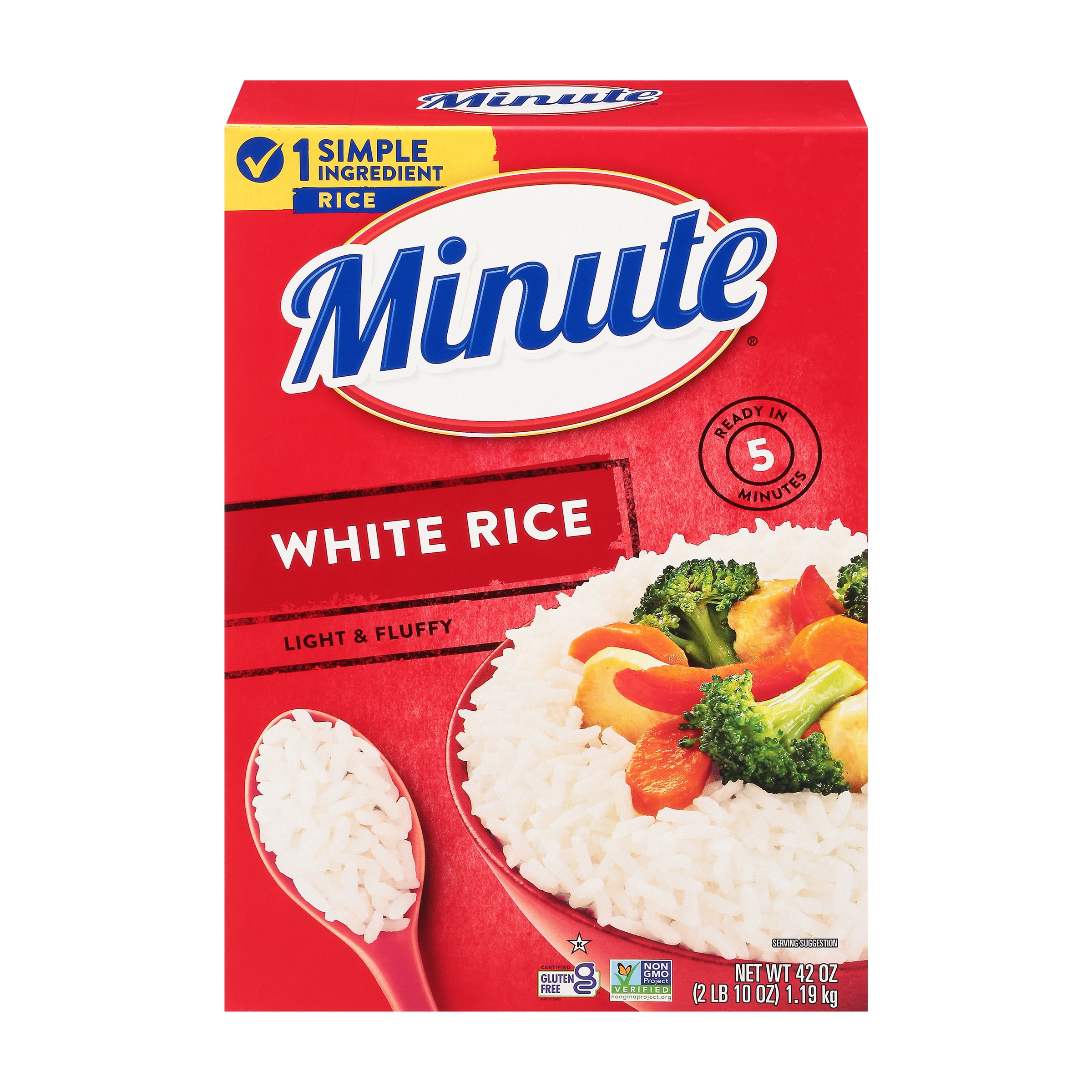 Minute Instant White Rice, Light and Fluffy, 42 oz