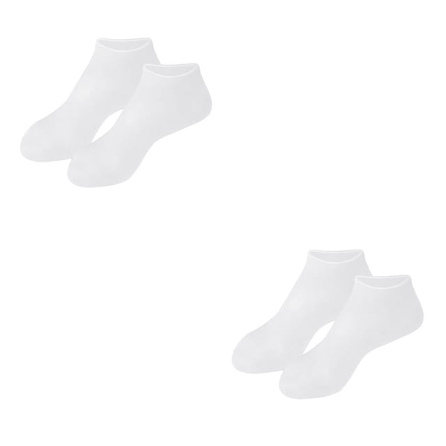 Qarigey Calcetines de gel de silicona Protección de los calcetines del dedo del pie Protector para el cuidado de los pies 2piezas Blanco L