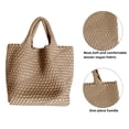 thumbnail image 3 of Straw Bag for Women, Vegan Leather Woven Tote Large Beach Handbag Retro Handmade Shoulder Bag, 3 of 7