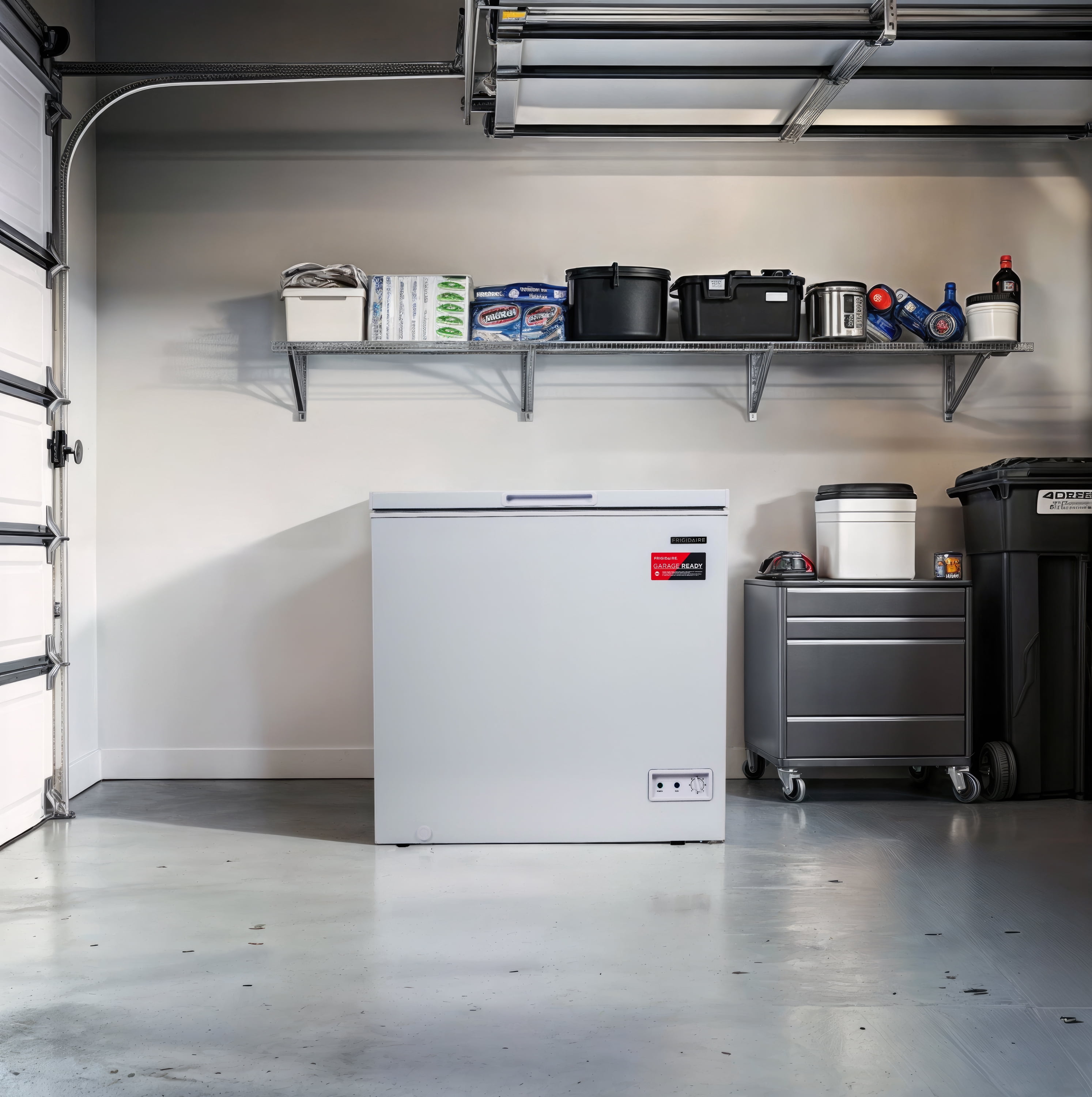 Frigidaire 7.0 Cu. ft. Garage Ready Chest Freezer, Deep Freezer for Garage, Kitchen, Basement, Large Capacity for Bulk Storage, White