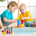 thumbnail image 4 of Wooden Beads Sequencing Toy Set Educational STEM Preschool Learning Toys For Kids-5Stacking Blocks Lacing Beads Matching Shape Stacker, 4 of 9