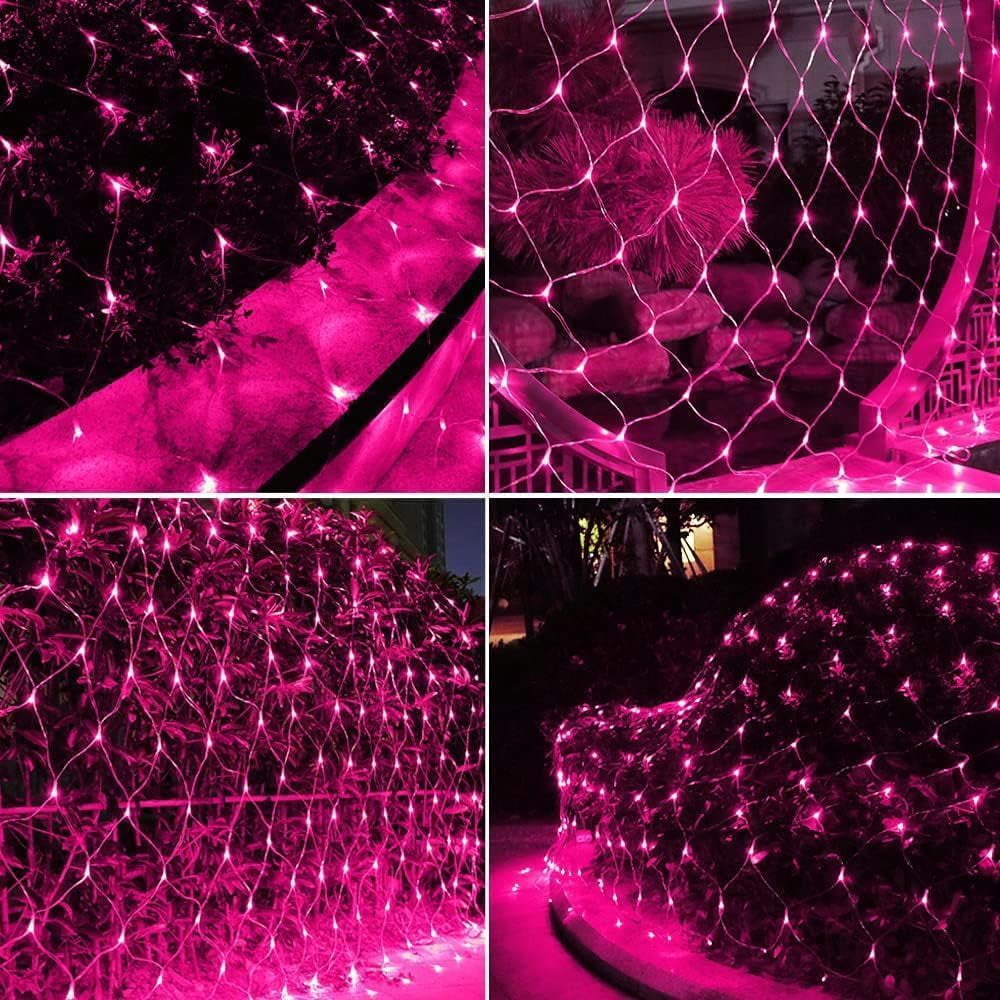 Garden Net Lights Battery Operated 2x3M 192LED Waterproof Net Mesh String Lights 8 Modes Fairy Lights for Indoor Outdoor Christmas Tree Bush Garden Backyard Décor