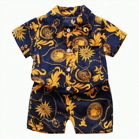 Toddler Boys Clothes Pajama Set Kids Summer Cotton Stretch Printed Short-sleeved Beach 3 6 12 18 24 Months 3T Tshirt Shorts Outfits Pants 2 Piece