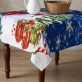 thumbnail image 4 of Navy Blue Christmas Table Cloth Waterproof Tablecloths, Snowman Xmas Tree Ball Gifts Winter Tablecloth Dining Table Cover for Kitchen Party Tabletop Outdoor, Square Tablecloth 60x60 Inch, 4 of 9