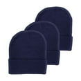 thumbnail image 2 of Empire Cove Cuffed Knit Beanie 3 Pack Set Navy, 2 of 8