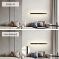 thumbnail image 4 of Modern Plug in Long Wall Sconce, 39" Black Matte LED Wall Lights, 20W Warm White 3000K Acrylic Indoor Wall lamp, with 59" Plug Cable for Bedroom, Living Room, Hallway, 4 of 6