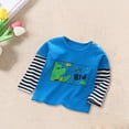 thumbnail image 2 of Ruyang Baby Dinosaur Shirt Striped Long Sleeve Shirts Kids Boys Girls Cute Graphic Tops Cotton Crewneck Sweatshirts Fall, 2 of 9