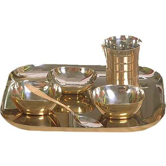 iKonbi 6 pcs Dinner Set with Bottom Brass Plating