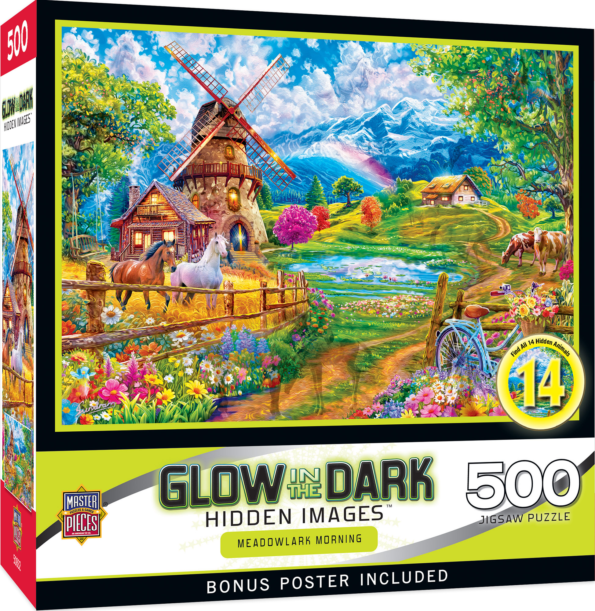 Hidden Images Glow In The Dark - Meadowlark Morning 500 Piece Puzzle
