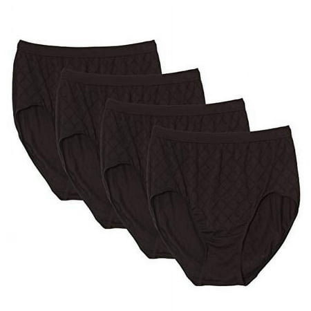 Bali Comfort Revolution Seamless Diamond Microfiber Brief (Pack of 3) 3 Black Diamond