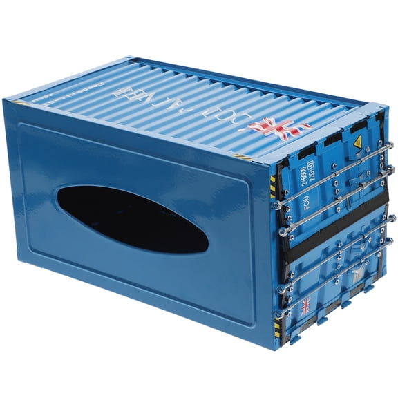 UKCOCO Blue Storage Box for Tissues with Metal Construction for Bedroom and Automotive Use