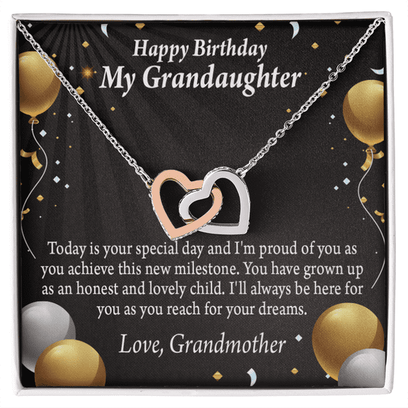 To Granddaughter Birthday Card Special Day Inseparable Necklace