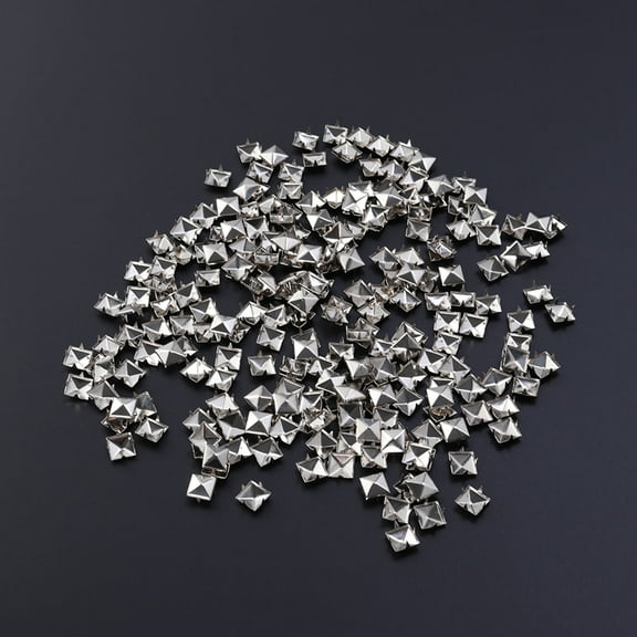 NUOLUX 200Pcs Silver Square Rivets Punk Style Metal Studs for Diy Shoes and Clothing Accessories