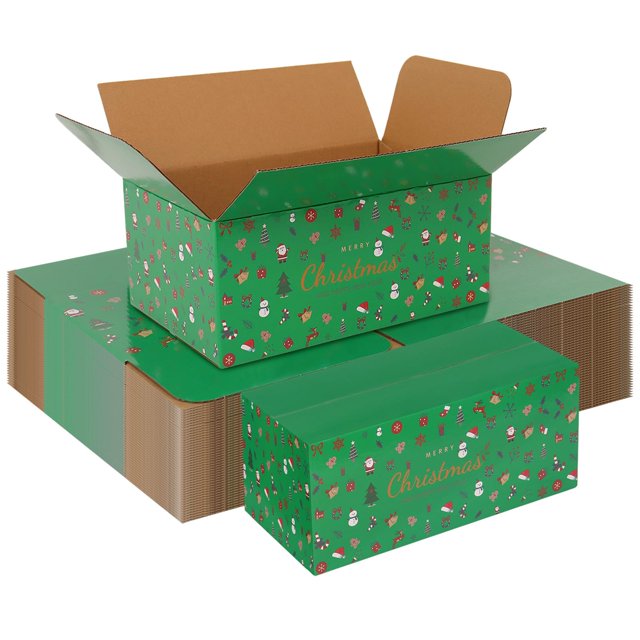 Cajas de envío OitIO Christmas Medium 22,9 x 15,3 x 10,2 cm, 30 unidades