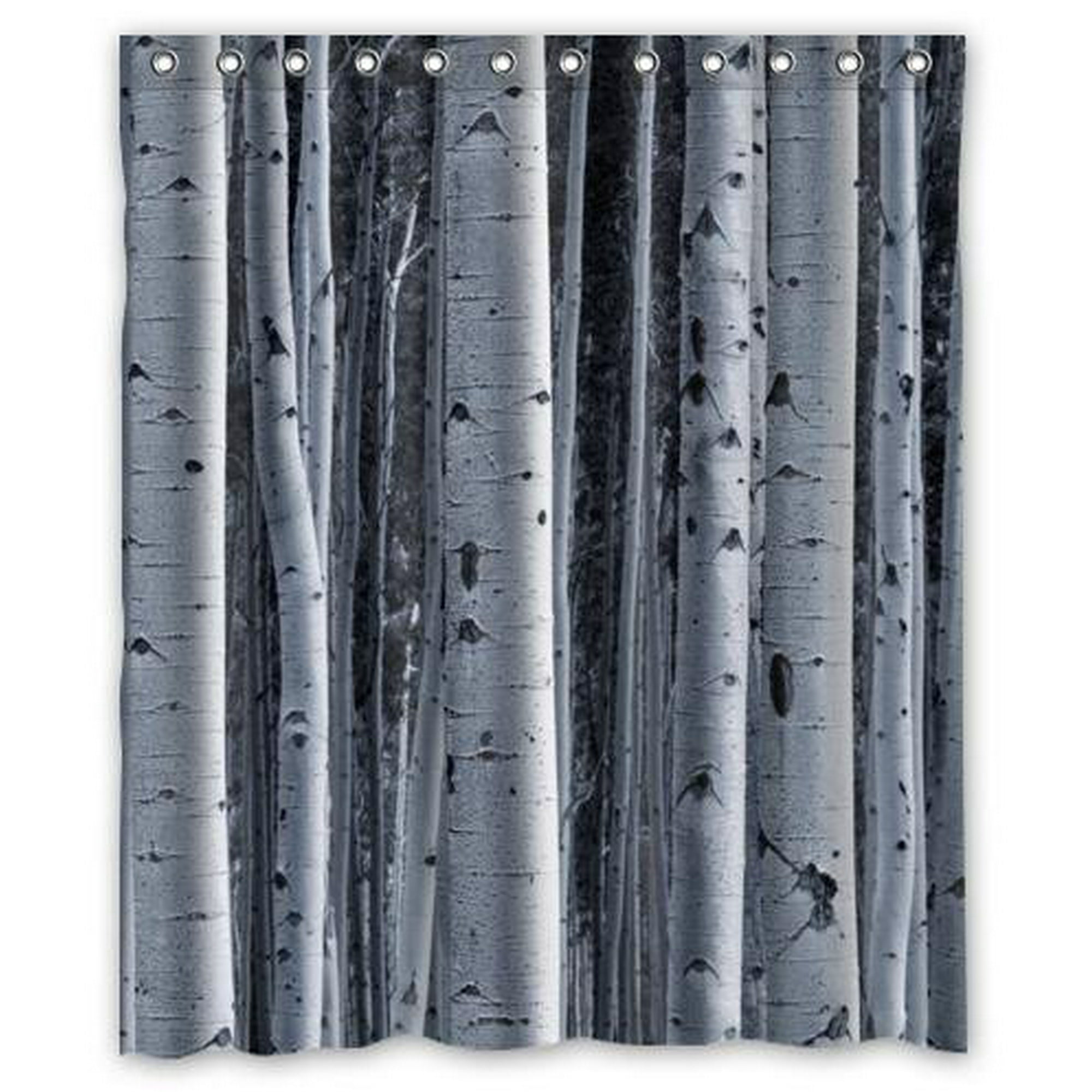 Erehome Birch Trees Shower Curtain Polyester Fabric Bathroom Decorative Size 60x72 Inches Canada Birch Tree Shower Curtain