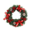 thumbnail image 2 of Christmas Door Wreath with Red Berries and Pine Cones – 12 Inch Artificial Flower Wreath for Front Door, Indoor & Outdoor – Winter Holiday Decorations with Bow and Christmas Balls, 2 of 6