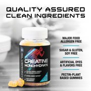 Creatine Gummies - 1000 MG (1g) Creatine Monohydrate per Gummy - Best Micronized, Sugar Free Creatine Chewable for Men & Women - Supports Lean Muscle, Strength, Energy & Endurance - 60 Lemon Gummies