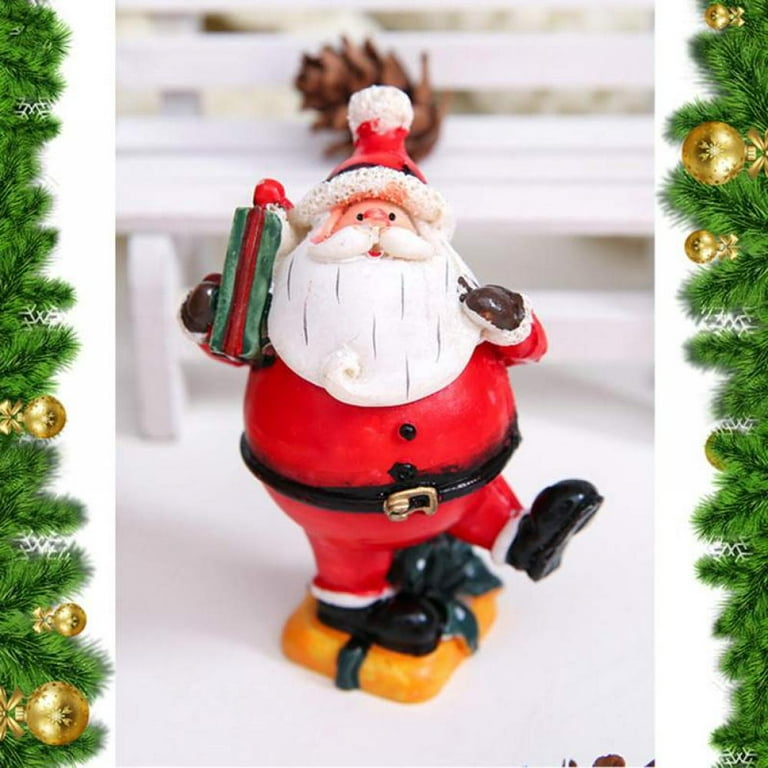10.25 Red & Green Santa Claus Cut-Out with Miniature Ornaments Christmas  Table Top Decoration