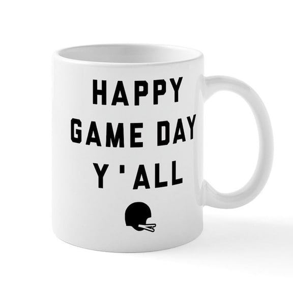 CafePress - Happy Game Day Y'all - 11 oz Ceramic Mug - Novelty Coffee Tea Cup