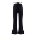 thumbnail image 2 of YiZYiF Kids Girls Casual Flared Pants Elastic Waistband Bell Bottoms for Modern Jazz Dance, 2 of 7