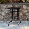 thumbnail image 1 of Flash Furniture 27.5" Square Black Tempered Glass Bar Height Metal Patio Bar Table, 1 of 5