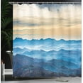 thumbnail image 3 of Ambesonne Oil Painting Shower Curtain, Blue Sea Cream Sky, 69"Wx70"L, Sand Brown Eggshell, 3 of 4