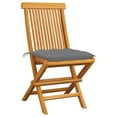 thumbnail image 5 of vidaXL Patio Chairs Outdoor Bistro Folding Chair with Cushions Solid Wood Teak, 5 of 161