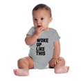 thumbnail image 4 of I Woke Up Like This Sleepy Naptime Romper Boys or Girls Infant Baby Brisco Brands 6M, 4 of 6