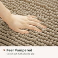 thumbnail image 3 of Chenille Bathroom Rugs Mat 24"x17", Non-Slip Bath Mat for Bathroom Floor & BathTub, Washable Soft Shower Shag Bath Rugs, Fluffy Thick Water Absorbent Microfiber Shower Mat, Light Brown, 3 of 6