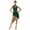 Green, variant on Womens Sparkly Lyrical Dance Dress Floral Lace One Piece Asymmetrical Leotard for Dance Competition Purple XXL