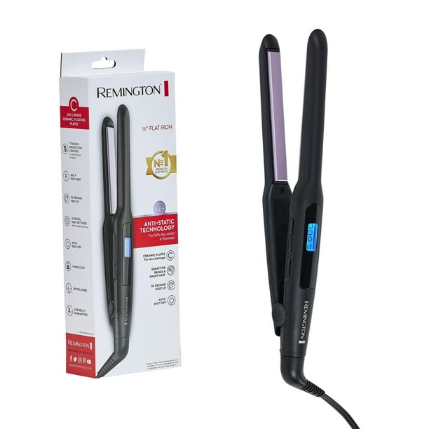 Plancha de pelo Flat Iron Remington, 1/2 pulgada, titanio Bodega