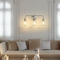 thumbnail image 3 of KAISITE 3-Light Modern Brushed Nickel Dimmable Incandescent Vanity Lights with Clear Glass Shades, 3 of 6