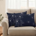thumbnail image 2 of Navy Blue Outdoor Waterproof Pillow Covers, Spring Flora Decorative Rectangle Throw Pillowcase Sofa Cushion Sham for Patio/Couch/Chair, 20"x12" 2 Pack, 2 of 8