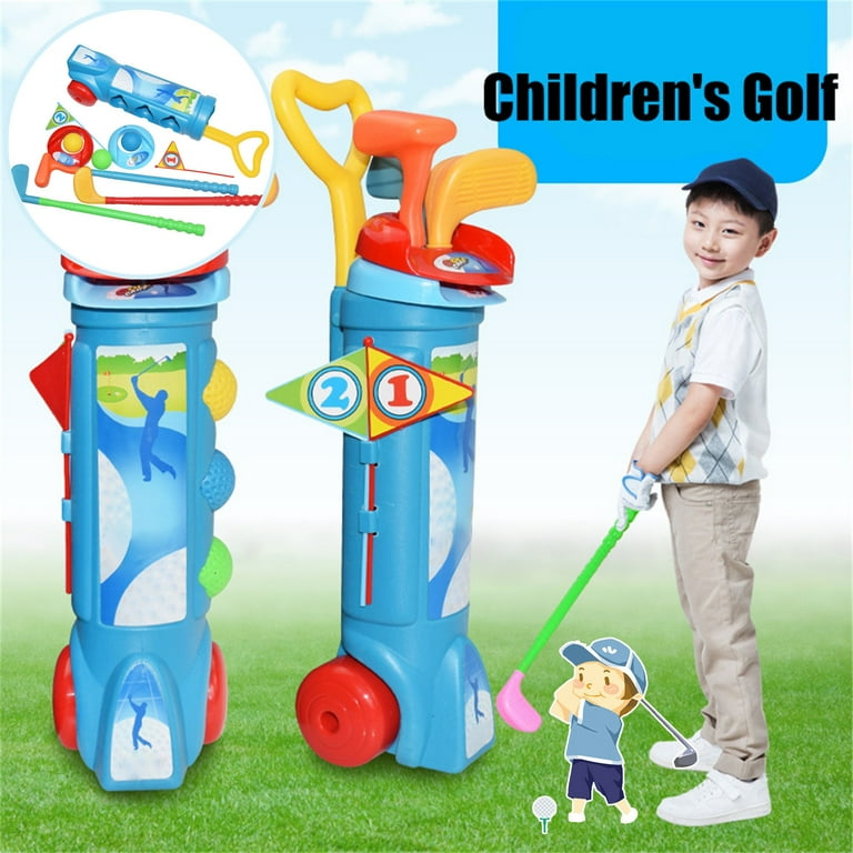 Fridja Kids Golf Clubs Set, Golf Toy with 1 Golf Cart, 3 Golf Clubs, 2  Practice Holes, 2 Golf Tees & 2 Balls, Early Educational, Outdoors Exercise  Toy