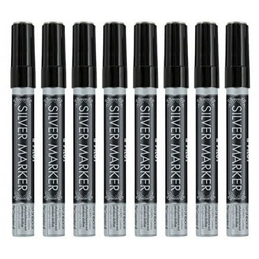 Pilot Silver Metallic Permanent Paint Marker, Medium Point, 8-PACK(41800)